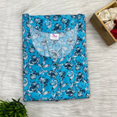 Full Open Cotton Nighty, Free Size, Short Sleeve Sleepwear in Softest Cotton Fabric (54″-56″ length